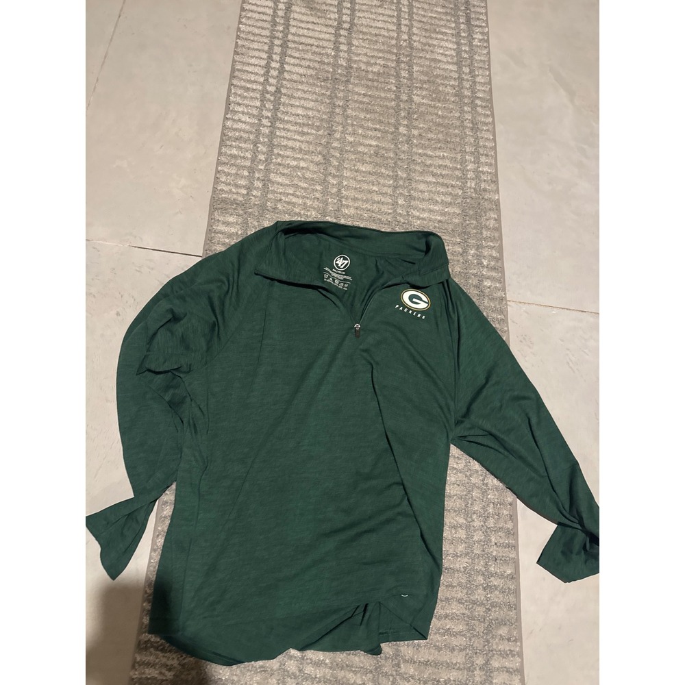 47 Brand Green Bay Packers Mens XXL Quarter Zip Pullover Heather Green NFL